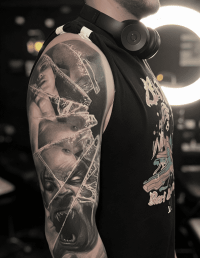 Tattoo cosmic forms and enigmatic symbols by Julián González